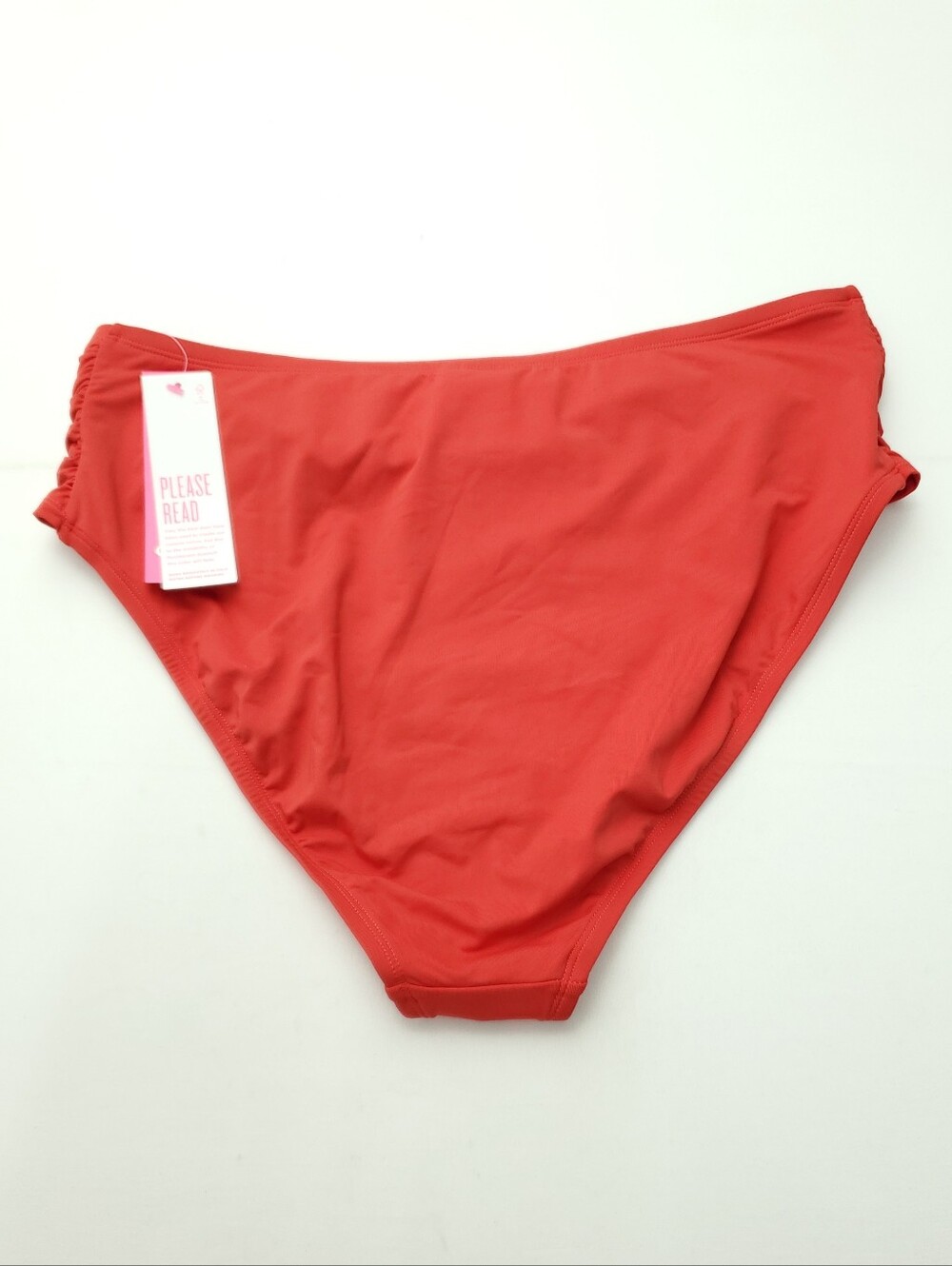 NEW Lilly Pulitzer Neil Ruby Red High Waist Bikini Bottom Ruched Waistband Sz 16 - Picture 10 of 10